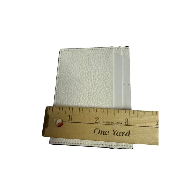 Christian Louboutin Kios Leather Card Holder Bianco White Fluo Orange NEW Bag - Picture 5 of 5